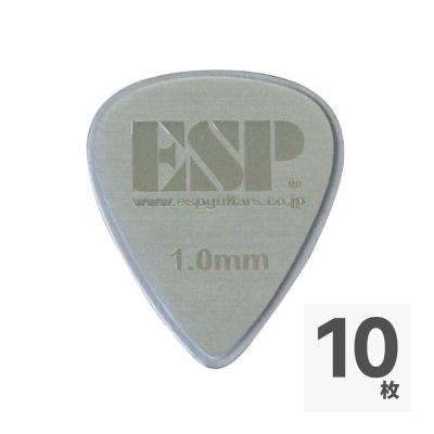 ESP PT-HL10 SILVER ヘアライン ティアドロップ型 ギターピック×10枚