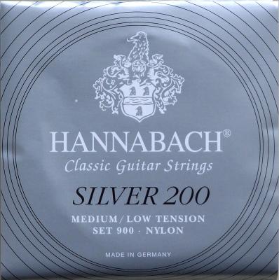 HANNABACH Silver 200 MEDIUM/LOW TENSION クラシックギター弦×6セット