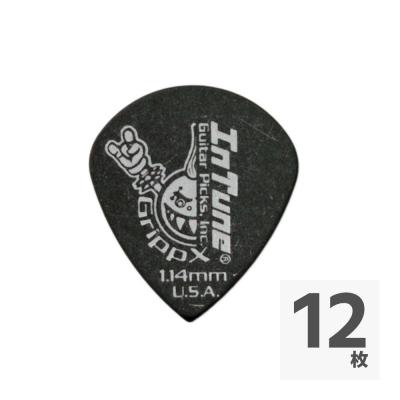 In Tune Guitar Picks DGP3-B114 GrippX-XJb 1.14mm Black ギターピック×12枚