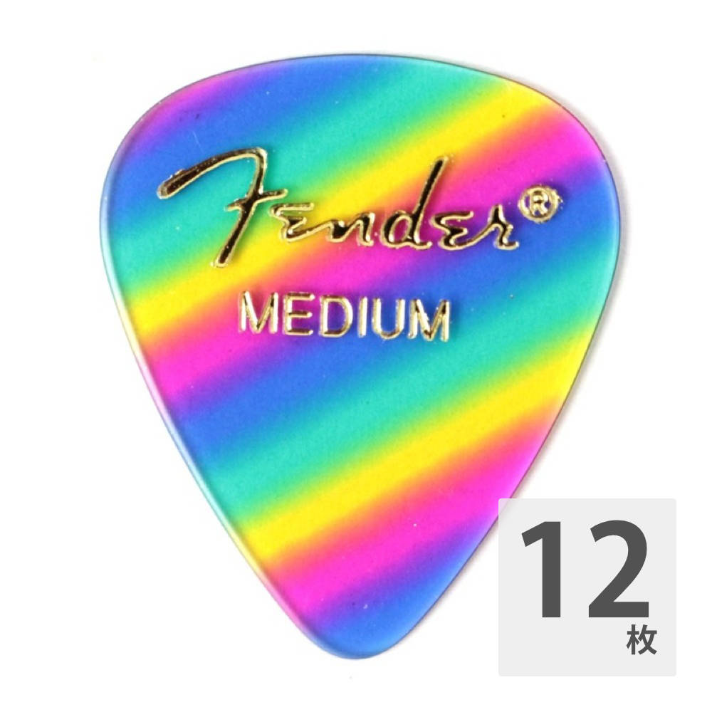 フェンダー ギターピック 12枚 セット ミディアム 351 Shape Premium Picks Medium Rainbow Fender