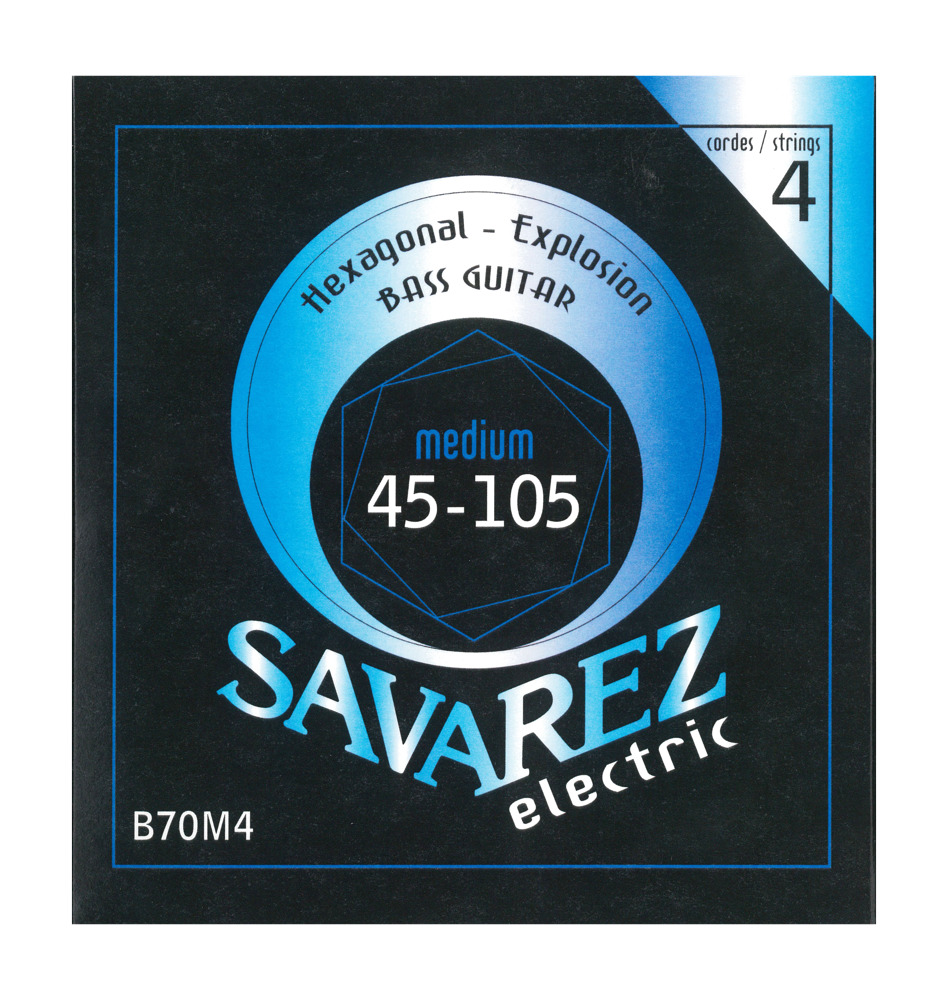 サバレス 弦 ベース弦 SAVAREZ HEXAGONAL EXPLOSION B70M4 45-105 エレキベース弦 ヘキサゴンエクスプロージョン