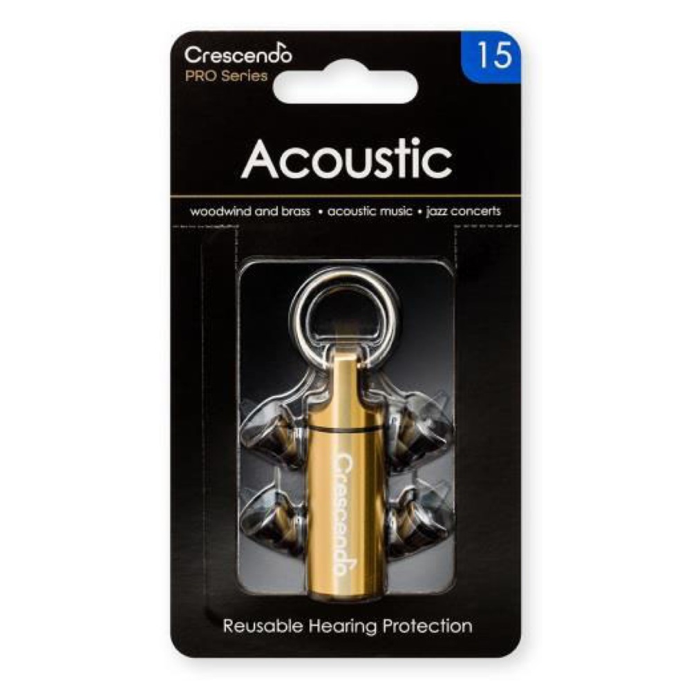 クレッシェンド Crescendo Pro Acoustic 15 イヤープロテクター 耳栓 管楽器/アコースティック音楽/ジャズコンサート用