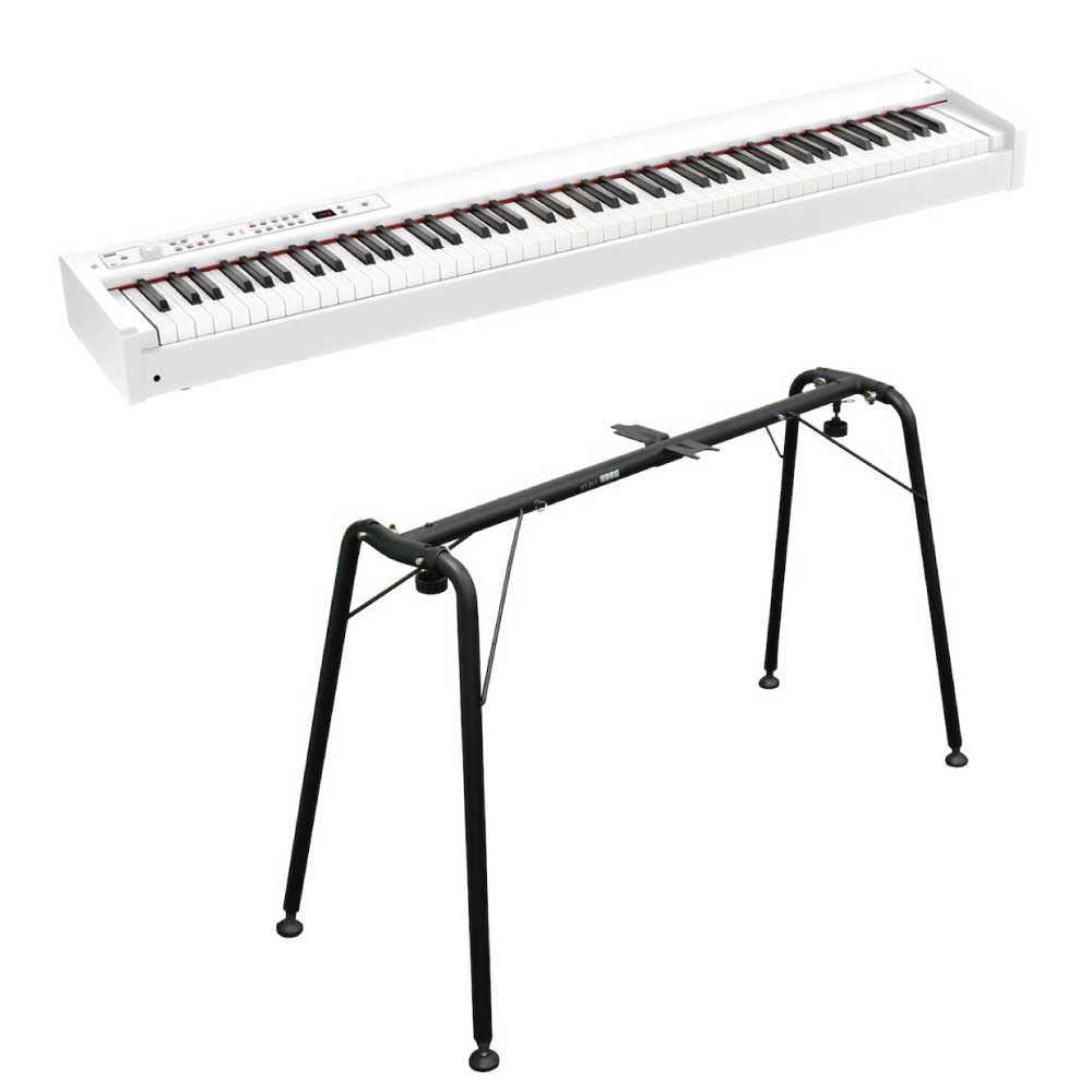 コルグ KORG D1 WH DIGITAL PIANO 電子ピアノ ホワイトカラー 純正スタンド（ST-SV1）付きセット