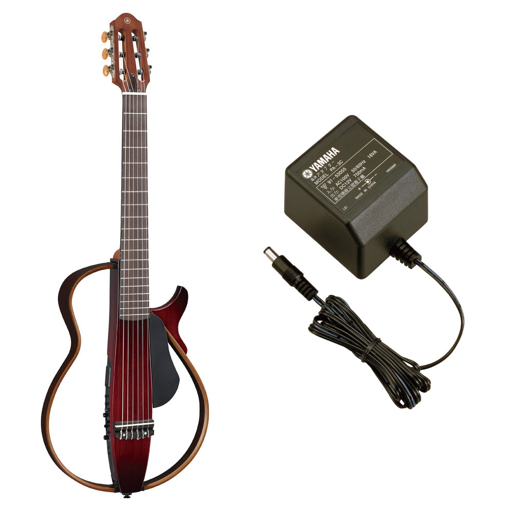 ヤマハ YAMAHA SLG200N CRB サイレントギター ナイロン弦モデル PA-3C 電源アダプター付きセット