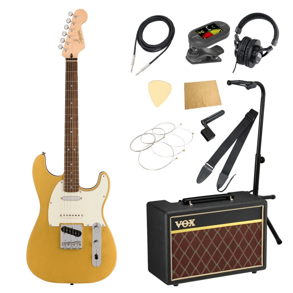 Squier Paranormal Custom Nashville Stratocaster AZG エレキギター ストラト VOXアンプ付き 入門11点 初心者セット