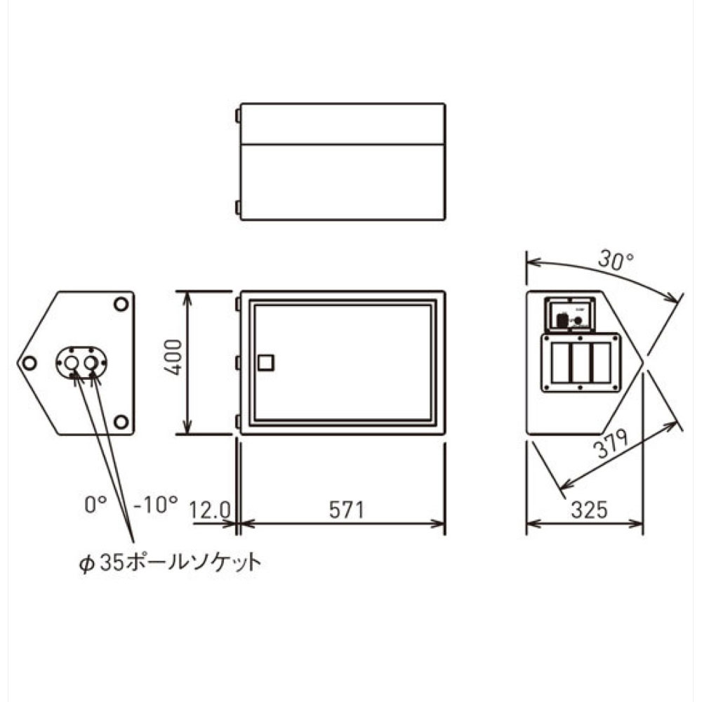 JBL PROFESSIONAL JRX212 2-Way ステージモニター 12インチ 寸法図