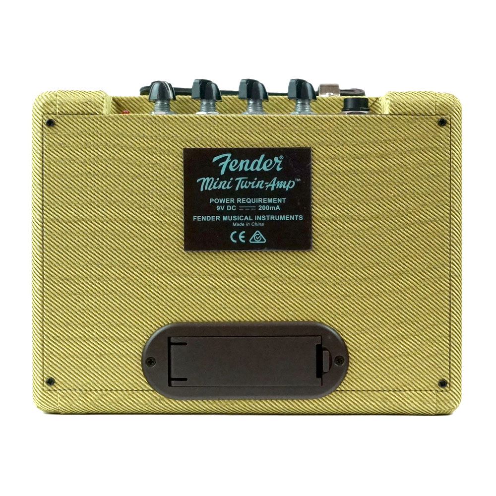 Fender Mini 57 Twin-Amp Tweed ミニギターアンプ 背面・バッテリーボックス
