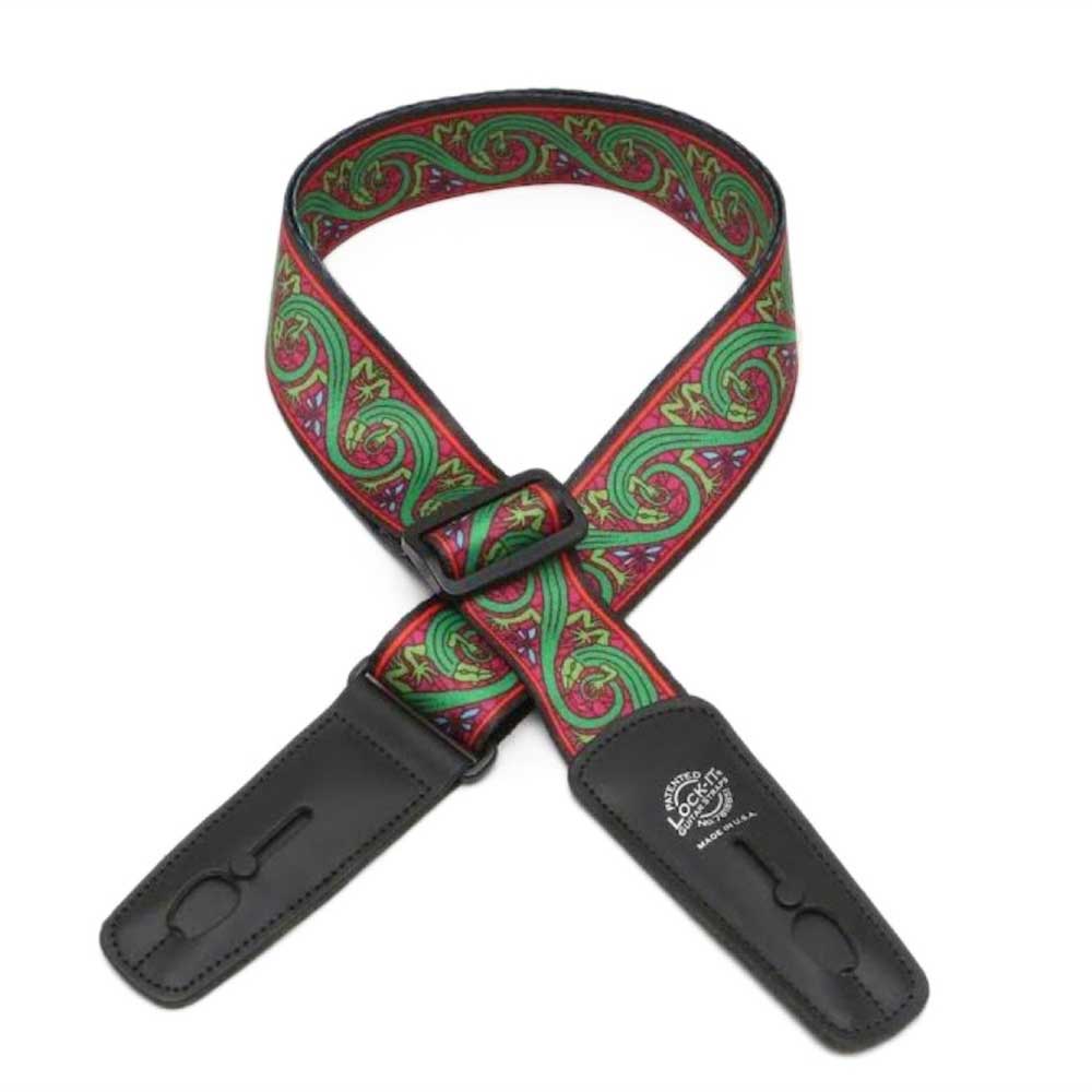 LOCK-IT STRAP GREEN LIZARDS ロック機構付きギターストラップ