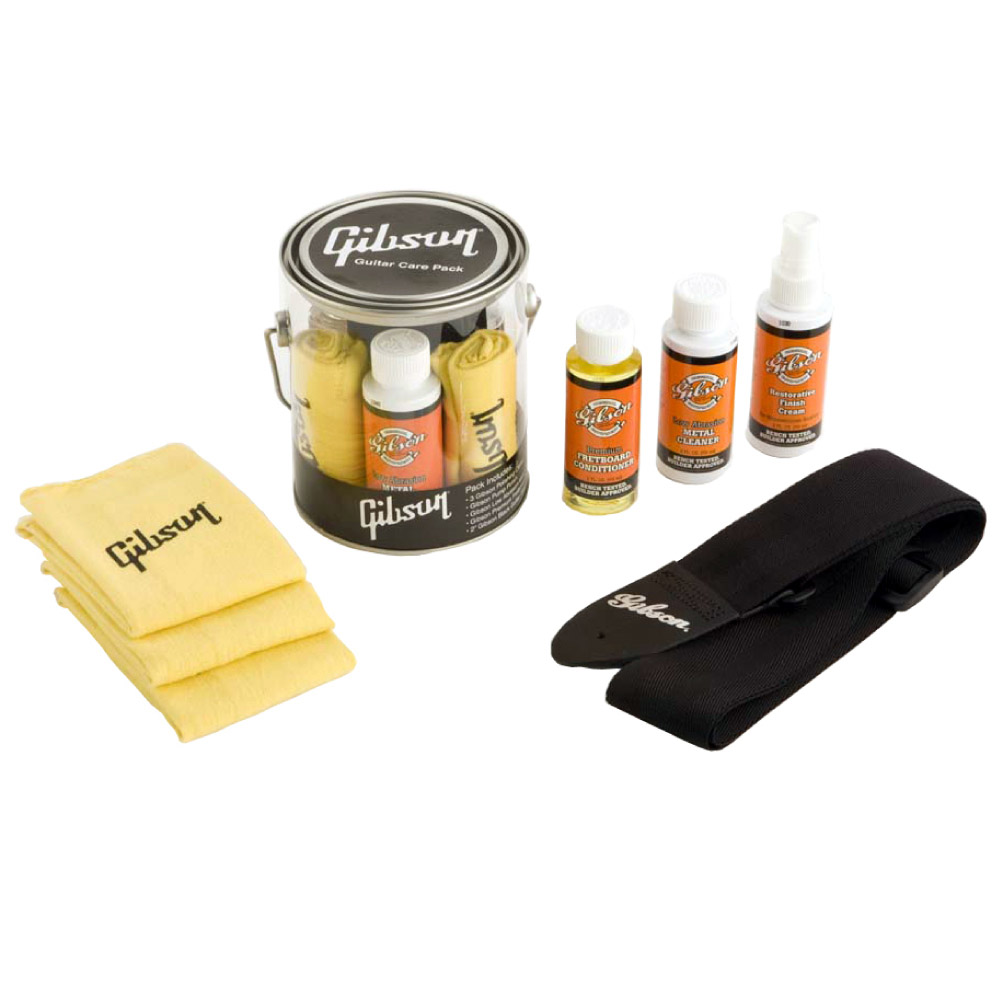 Gibson G-CAREKIT1 Clear Bucket Care Kit ギターストラップ入りケア用品セット i8my1cf