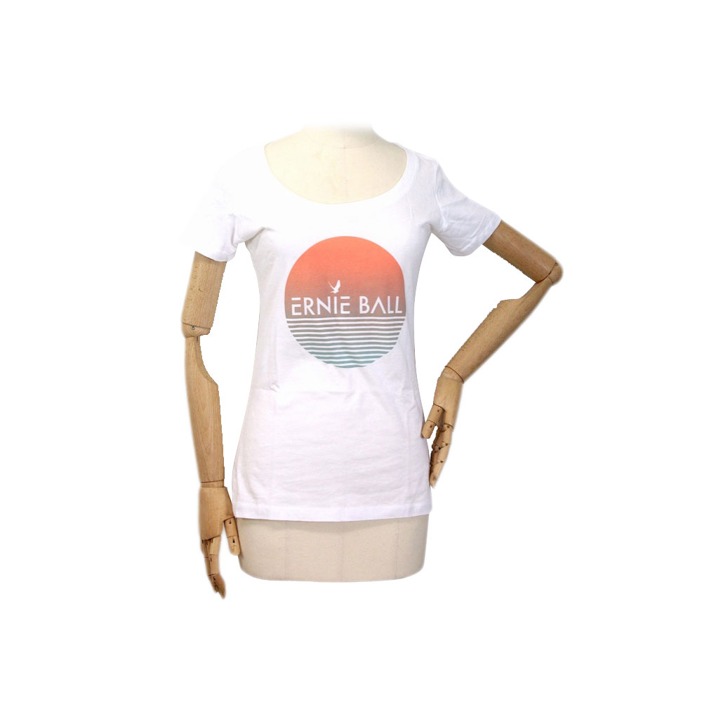 Ernie Ball Ladies T-shirt Small Beach White ビーチロゴ レディースTシャツ