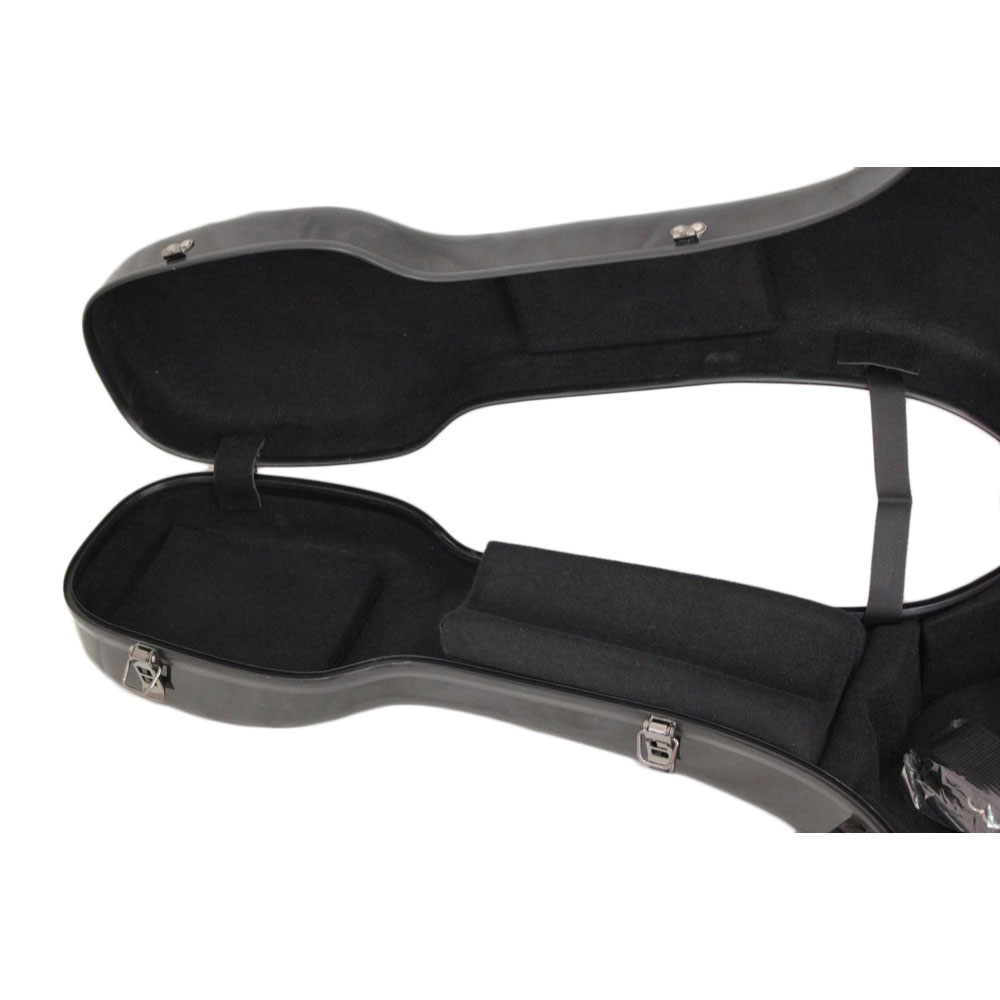 Grand Oply OM/OOO-style ブラック アコースティックギター用ケース ケース内部・ネック部