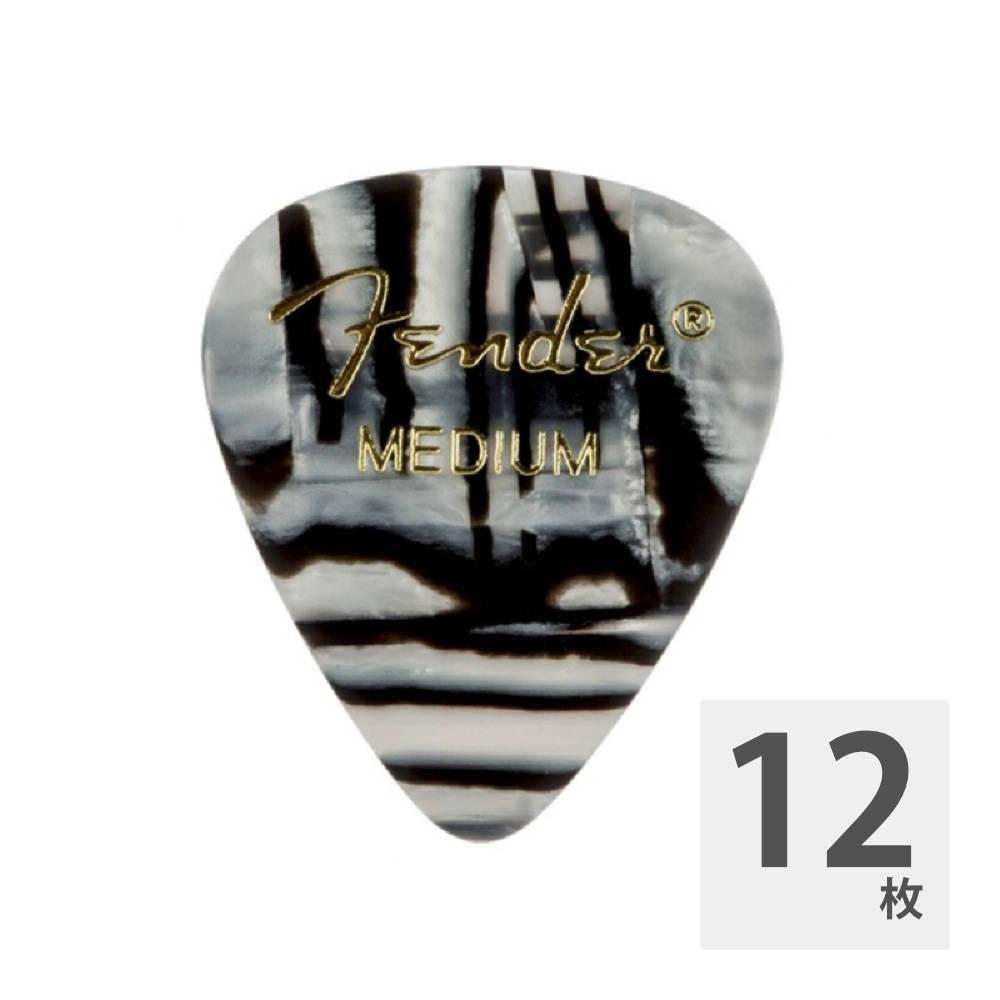 Fender 351 Shape Premium Picks Medium Zebra ピック 12枚入り