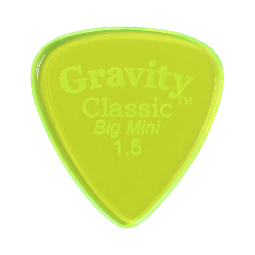 GRAVITY GUITAR PICKS Classic -Big Mini- GCLB15P 1.5mm Fluorescent Green ギターピック