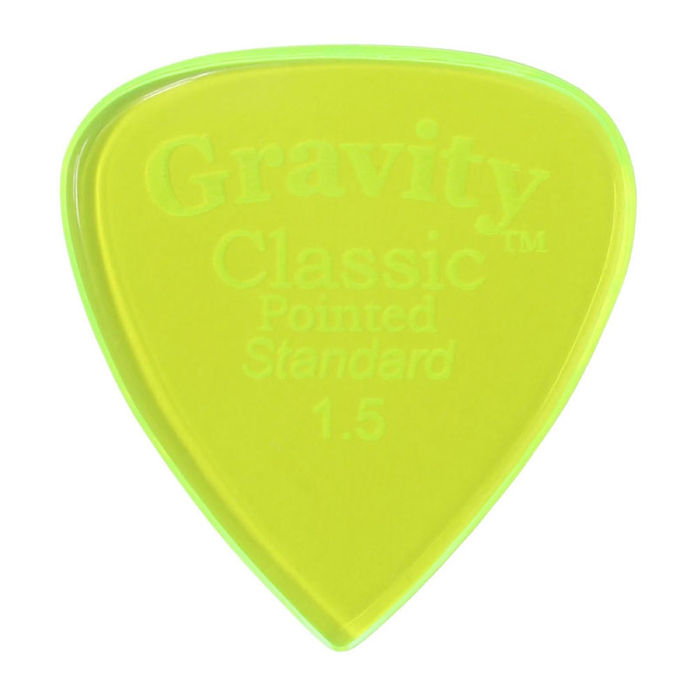 GRAVITY GUITAR PICKS Classic Pointed -Standard- GCPS15P 1.5mm Fluorescent Green ギターピック