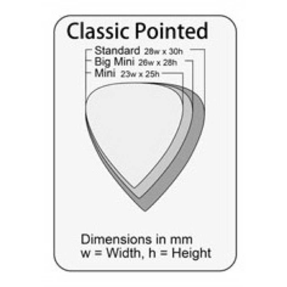GRAVITY GUITAR PICKS Classic Pointed -Mini- GCPM2P 2.0mm Blue ギターピック サイズ詳細