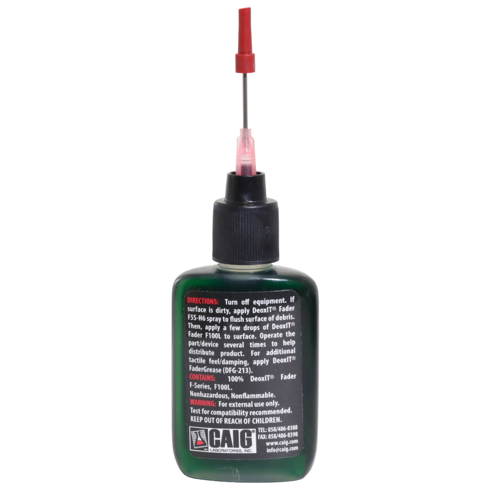 CAIG F100L-L25C DeoxIT FaderLube 25ml 接点潤滑剤 裏面