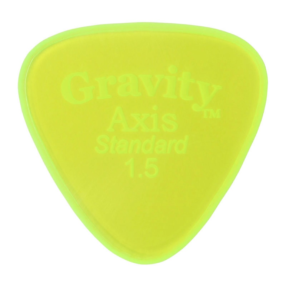 GRAVITY GUITAR PICKS Axis -Standard Master Finish- GAXS15M 1.5mm Fluorescent Green ピック