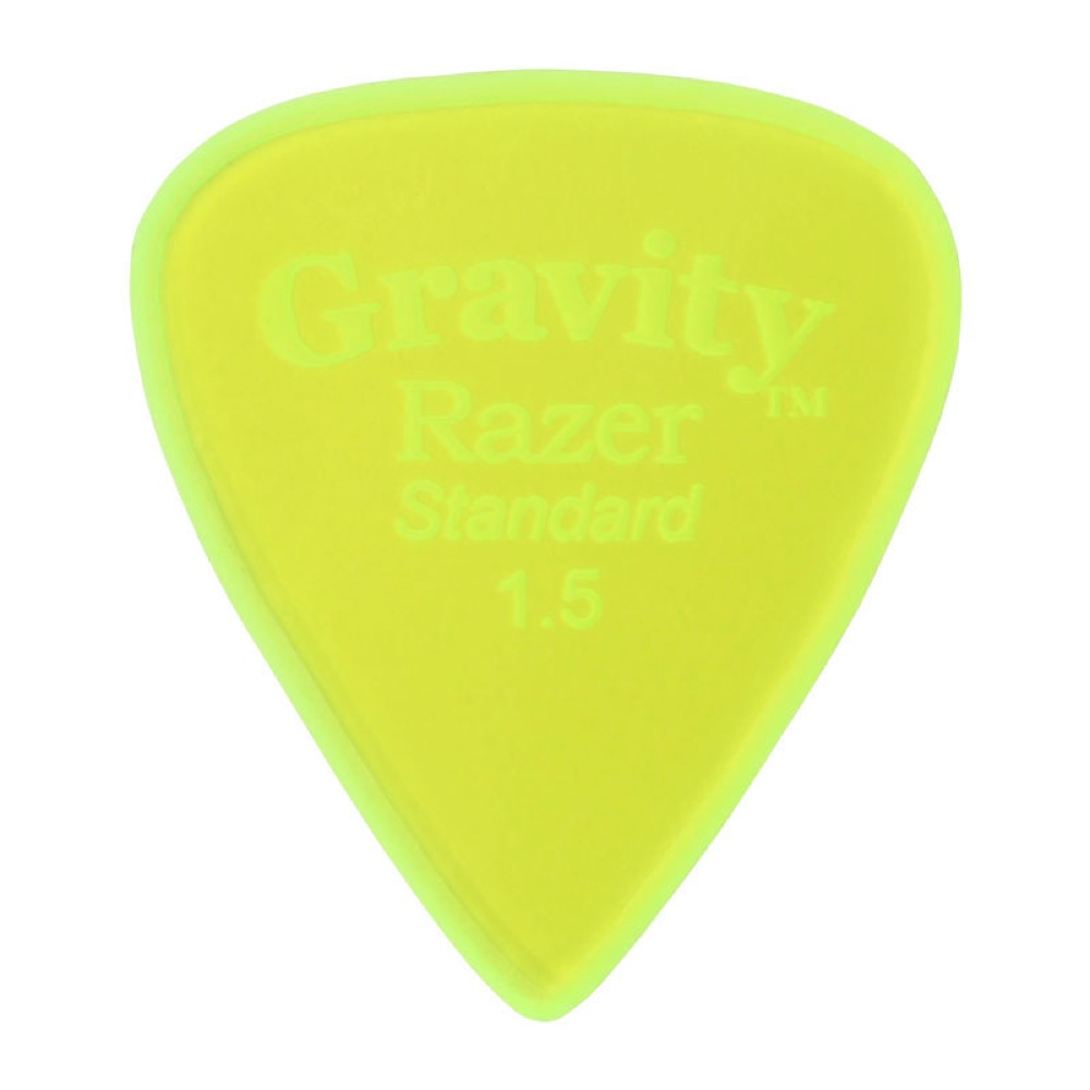 GRAVITY GUITAR PICKS Razer -Standard Master Finish- GRAS15M 1.5mm Fluorescent Green ピック