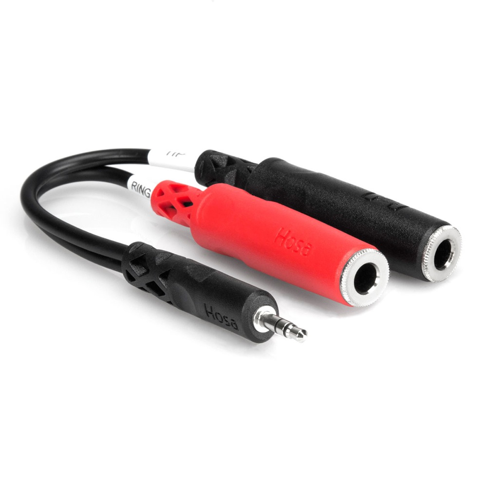 Hosa YMP-137 ステレオミニオス-モノラルフォンメスx2 変換アダプター