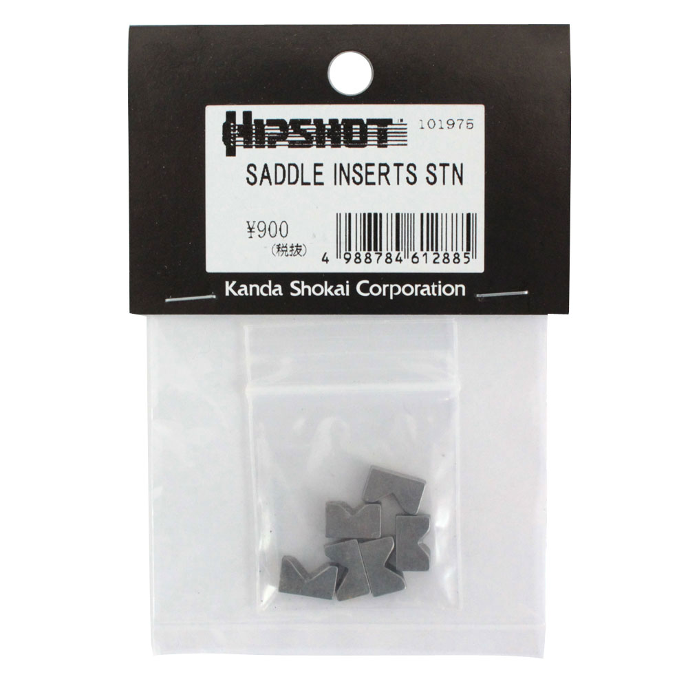 HIPSHOT 4 String Bass Saddle Inserts Pre-Notched Stainless Steel ステンレススティール ブリッジ用パーツ (1セット6個入)