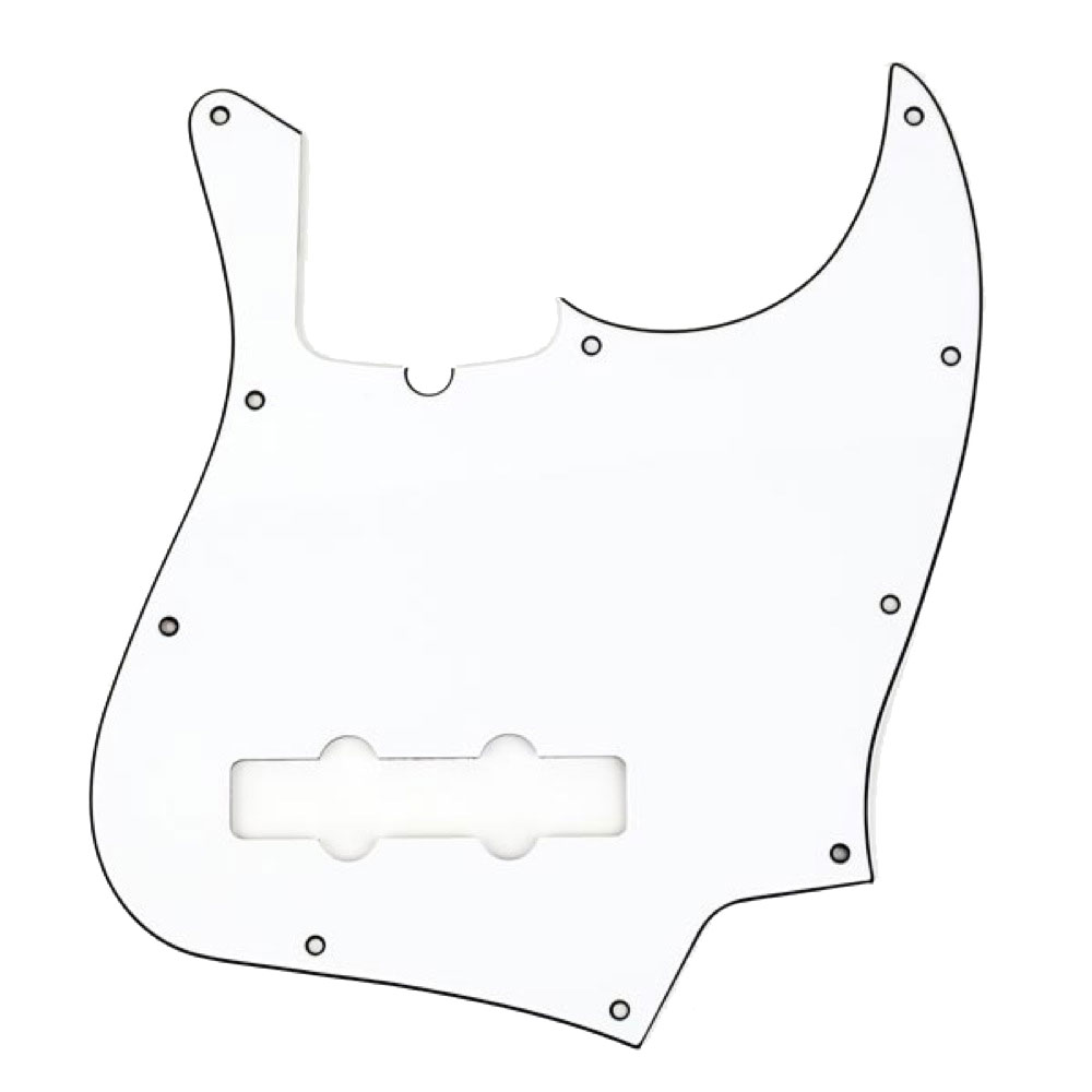 Fender 10-Hole Contemporary Jazz Bass Pickguards ホワイト ベース用ピックガード