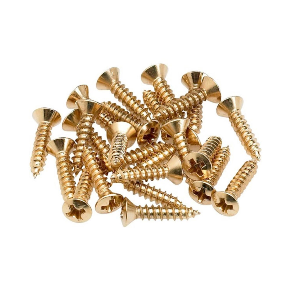 Fender Pickguard-Control Plate Mounting Screws (24) ゴールド マウント用ネジ