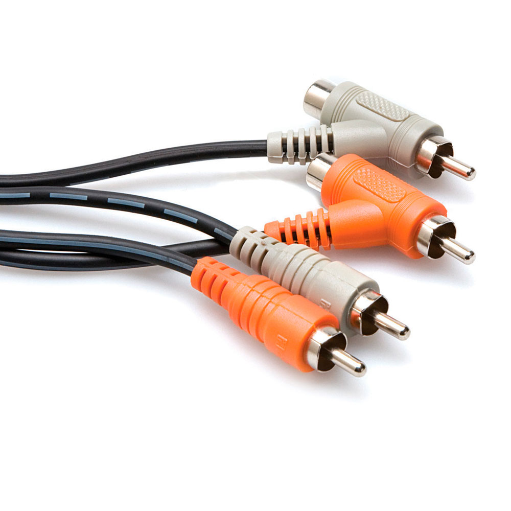 Hosa CRA-203PB 3m RCAオスx2-ピギーバック型RCAオスx2 オーディオケーブル