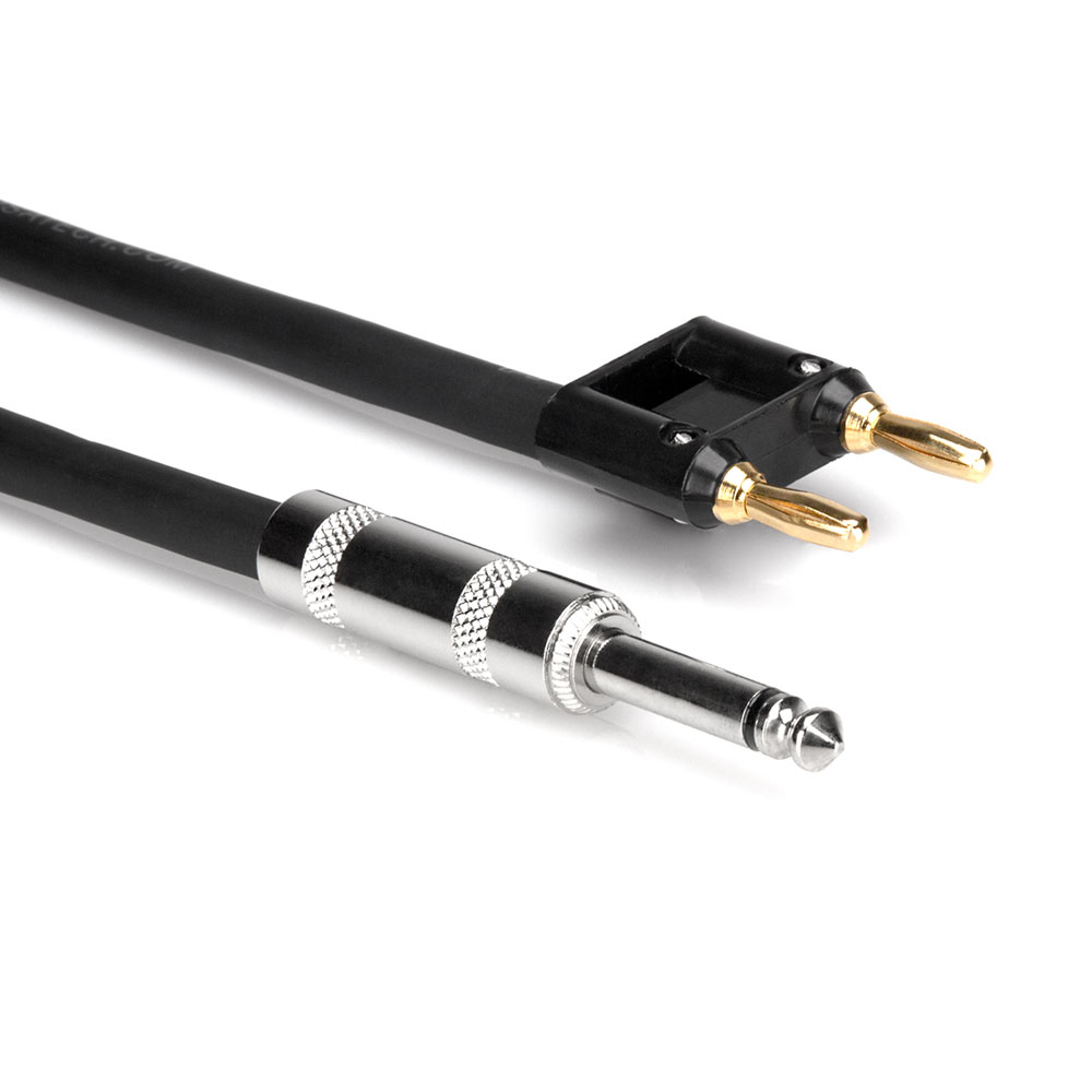 Hosa SKJ-605BN 1.5m モノラルフォンオス-デュアルバナナプラグ スピーカーケーブル