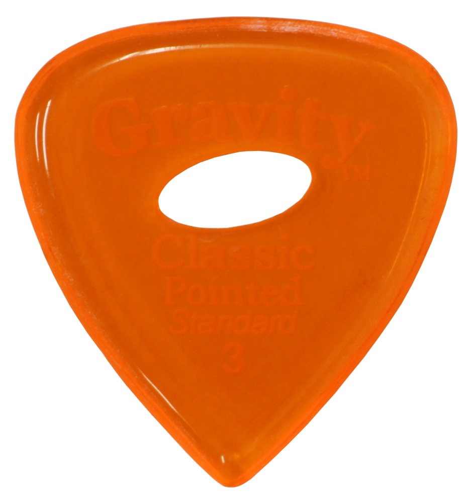 GRAVITY GUITAR PICKS Classic Pointed -Standard Elipse Grip Hole- GCPS3PE 3.0mm Orange ギターピック