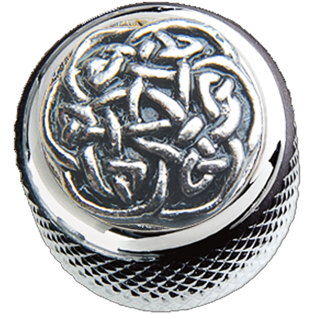 Q-parts DOME Celtic Weave Metal Chrome KCD-0116 コントロールノブ