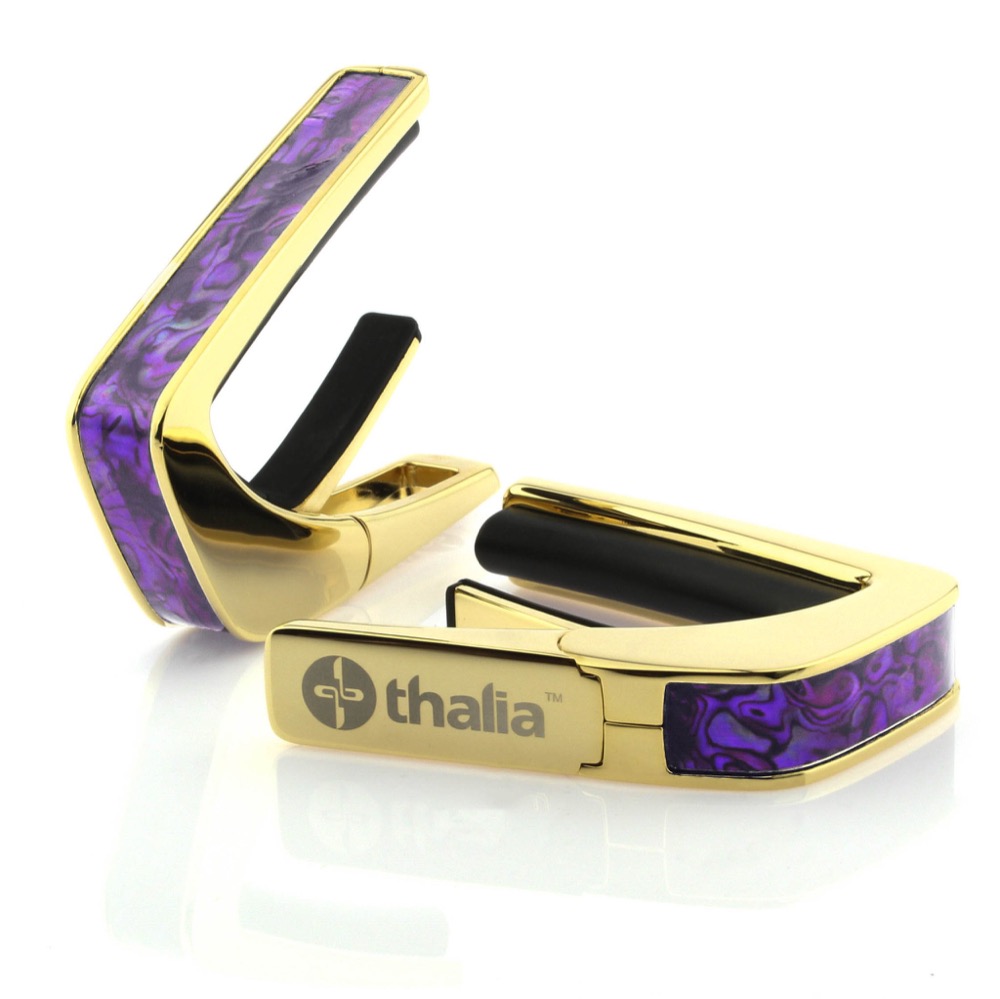 Thalia Capo 200 in 24k Gold Finish with Purple Paua Inlay カポタスト
