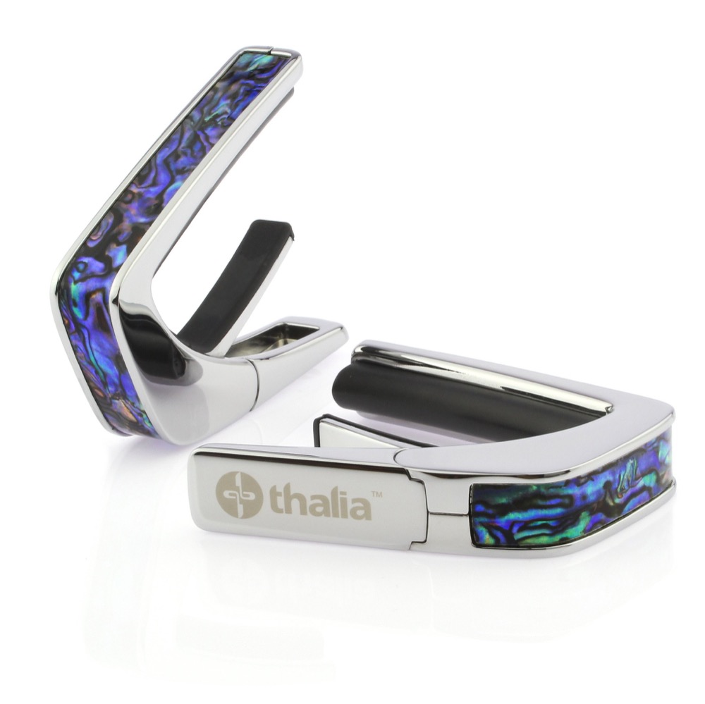 Thalia Capo 200 in Chrome Finish with Blue Abalone Inlay カポタスト
