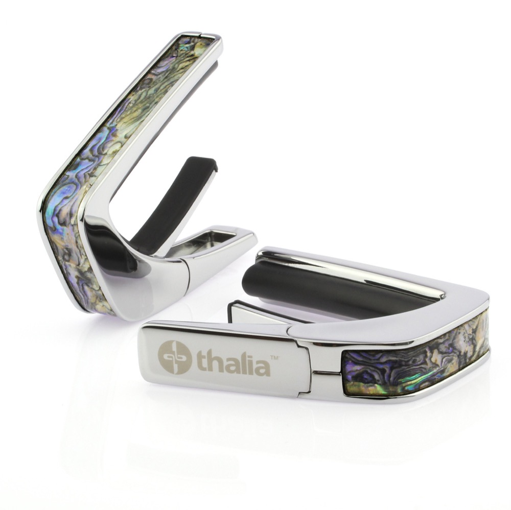 Thalia Capo 200 in Chrome Finish with Dragon Abalone Inlay カポタスト