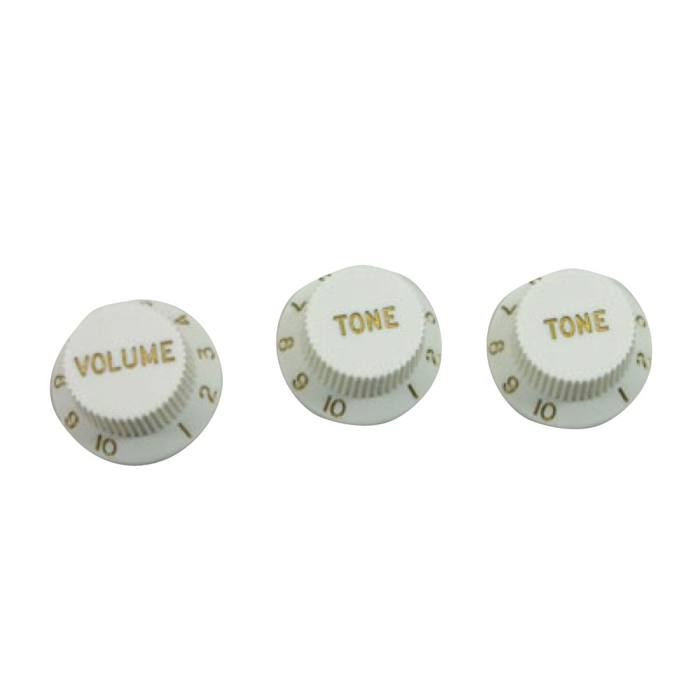 Montreux Strat 1V2T knob set Aged White No.8571 ギターパーツ