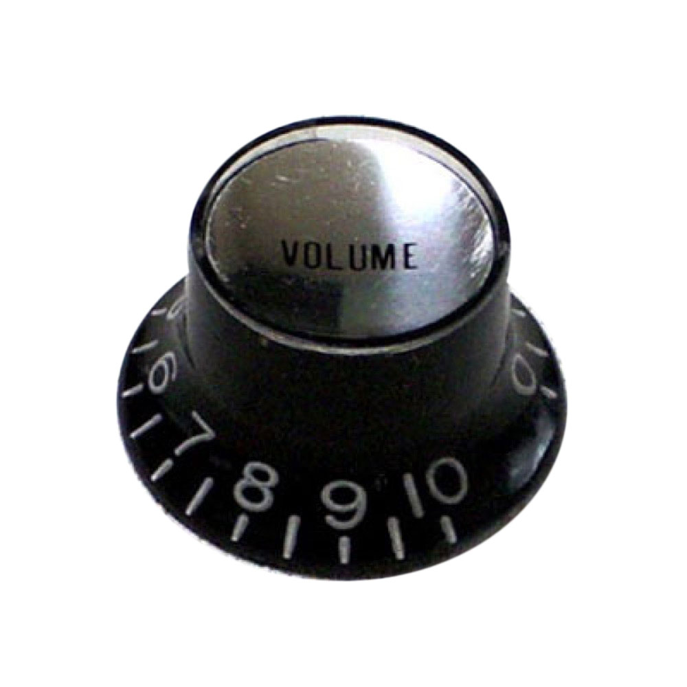 Montreux Metric Reflector Knob Volume BK (Silver Top) No.8853 ギターパーツ