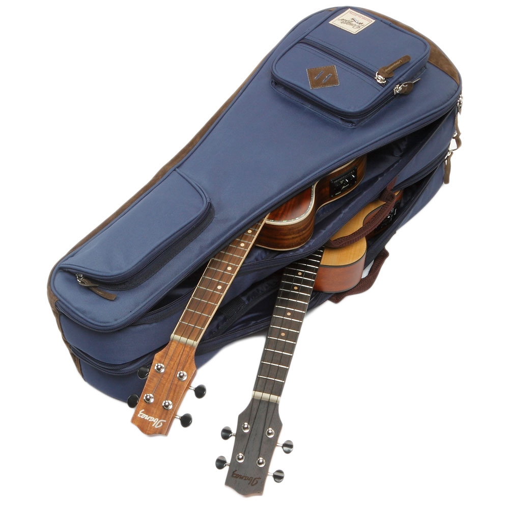 IBANEZ IUBT2542-NB ウクレレダブルバッグ テナー・コンサートサイズ用 両肩掛け仕様の2本入れバッグ
