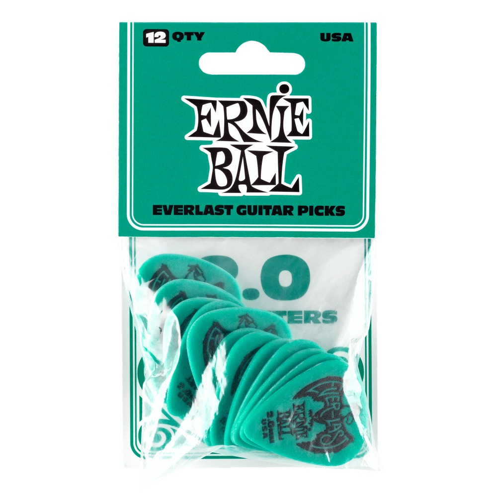 ERNIE BALL Everlast Guitar Picks #9196 Teal 2.00mm 12枚入り