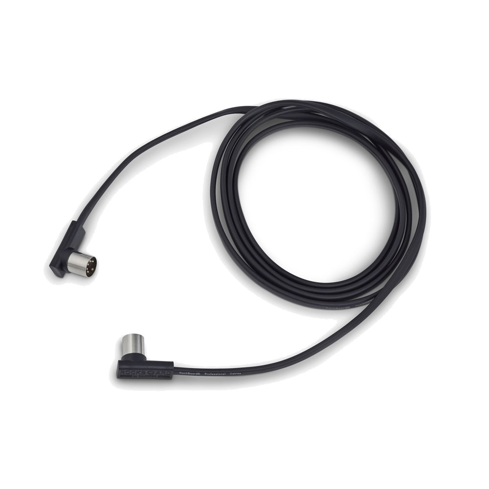RockBoard Flat MIDI Cable 2M L型フラット端子採用MIDIケーブル 2メートル 黒