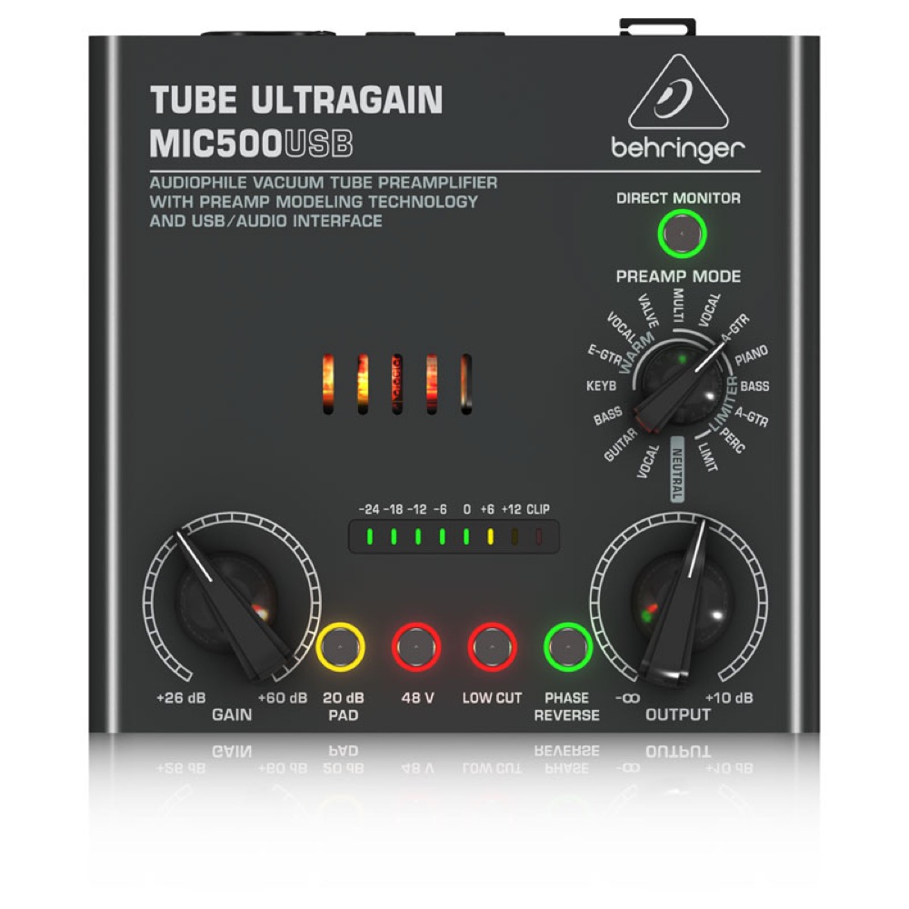 BEHRINGER MIC500USB TUBE ULTRAGAIN 真空管 マイクプリアンプ