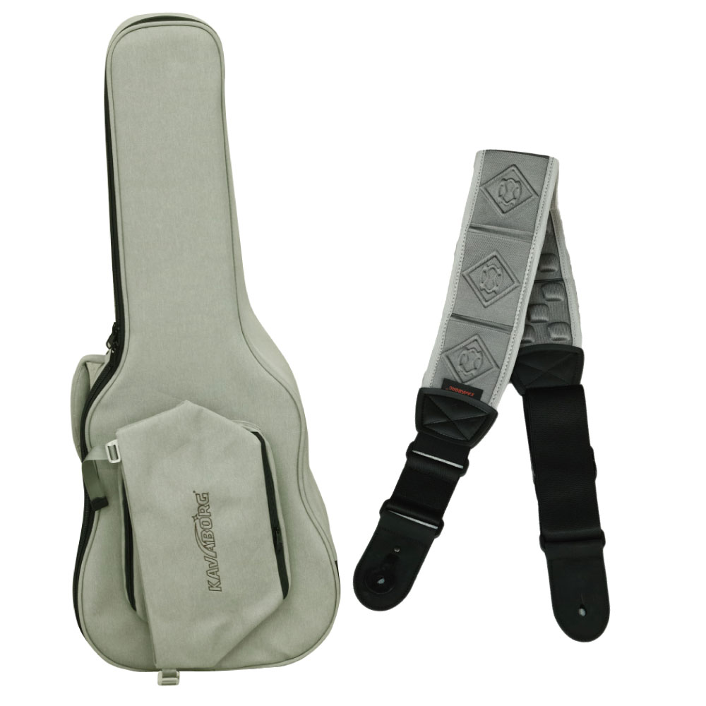 Kavaborg Fashion Guitar and Bass Bag for Acoustic Guitar + Functional Guitar Strap RDS-80 Gray アコギ用ケース&ストラップセット