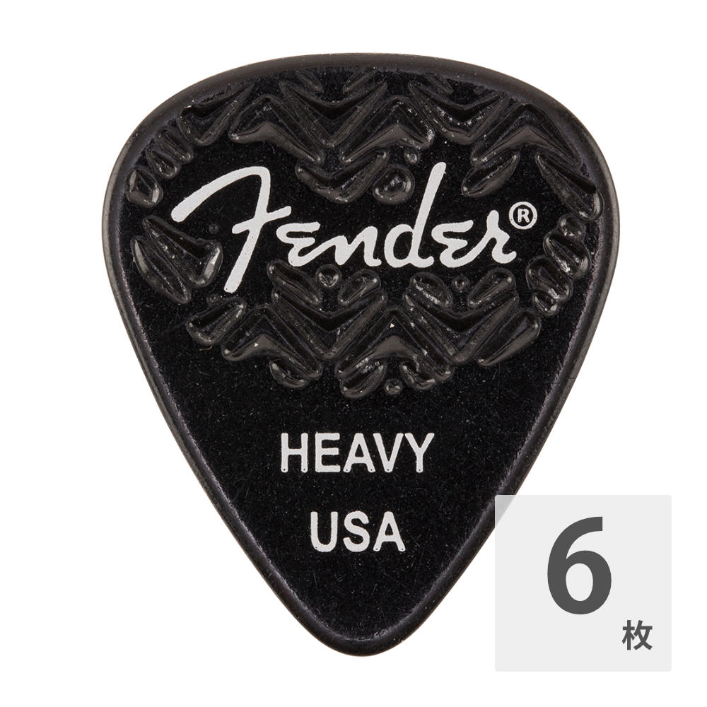 フェンダー Fender 351 Shape Wavelength Celluloid Picks Black ピック 6枚入り(351ピックに実用的な曲線を施したWavelength  Celluloid ピック) web総合楽器店