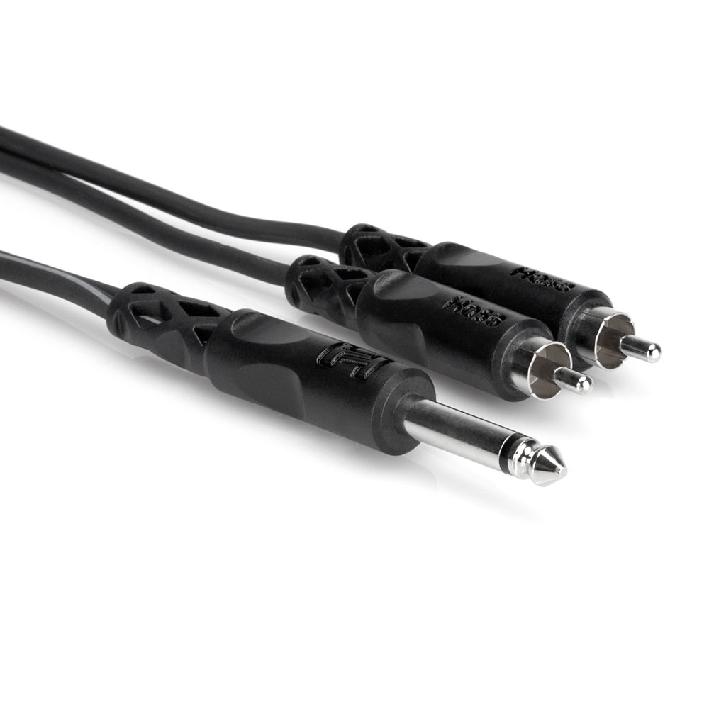 Hosa CYR-102 2m モノラルフォンオス-RCAオスx2 オーディオケーブル