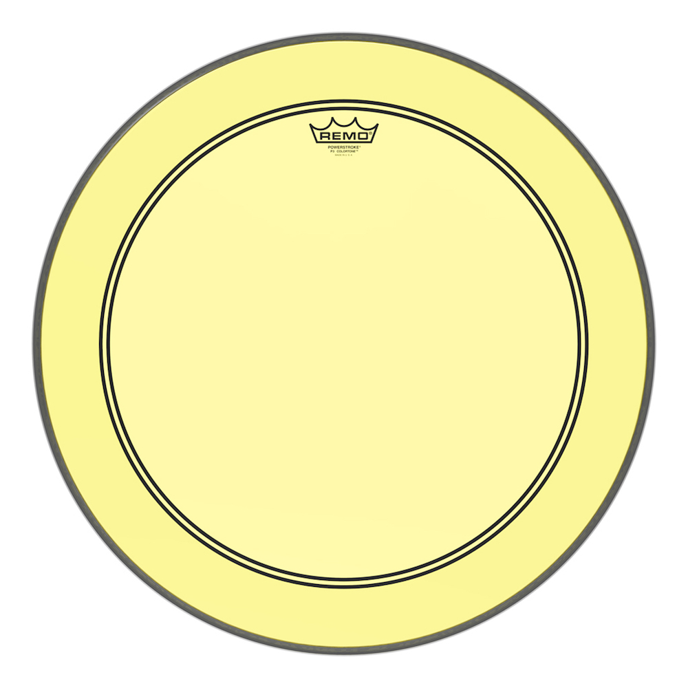 REMO P3-320B POWERSTROKE3 COLORTONE #YE 20インチ ドラムヘッド バスドラム用
