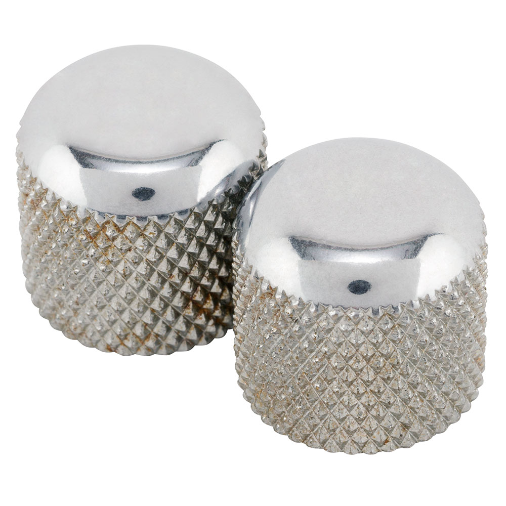 Fender Road Worn Telecaster Dome Knobs 2 Chrome テレキャスター用コントロールノブ