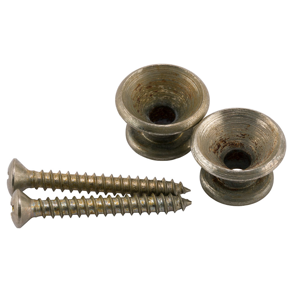Fender Road Worn Strap Buttons 2 Nickel ストラップボタン