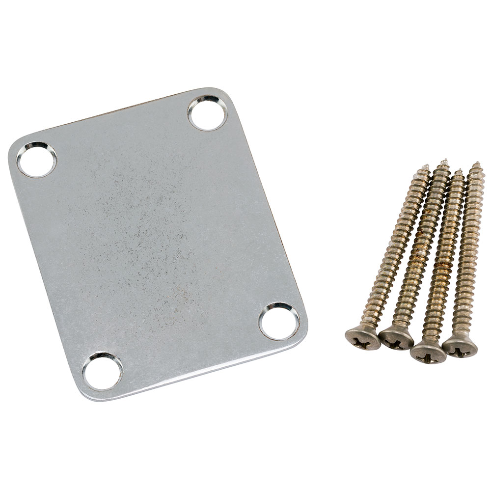 Fender Road Worn Guitar Neck Plate w/Hardware Chrome ネックジョイントプレート