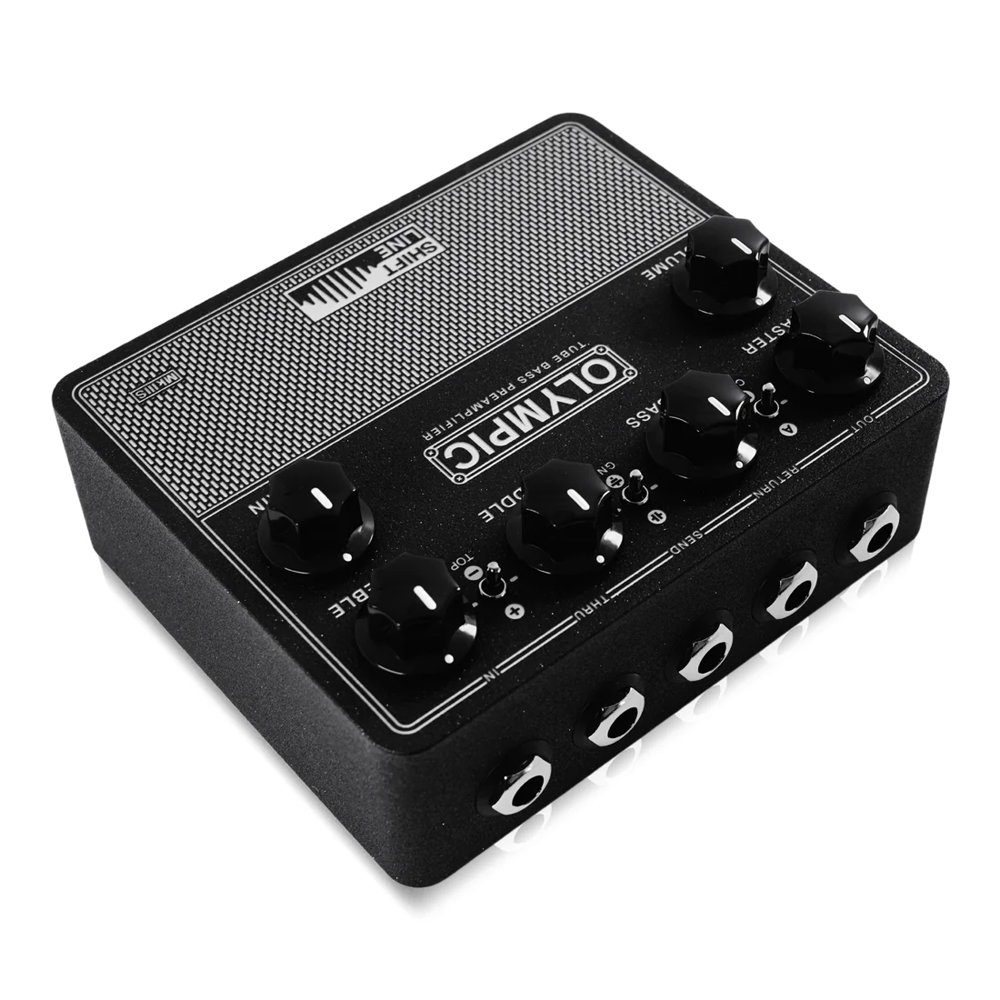 Shift Line Olympic MkIIIS ベース プリアンプ 背面、IN/OUTPUT端子側サイド