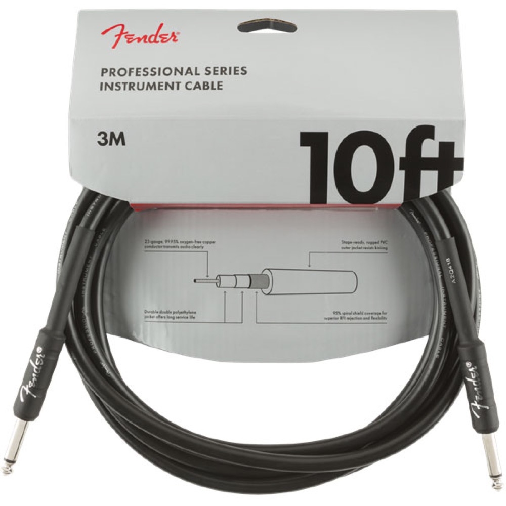 Fender Professional Series Instrument Cable SS 10’ Black ギターケーブル