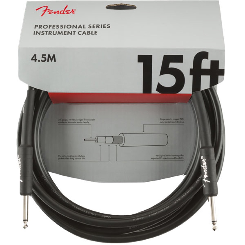 Fender Professional Series Instrument Cable SS 15’ Black ギターケーブル