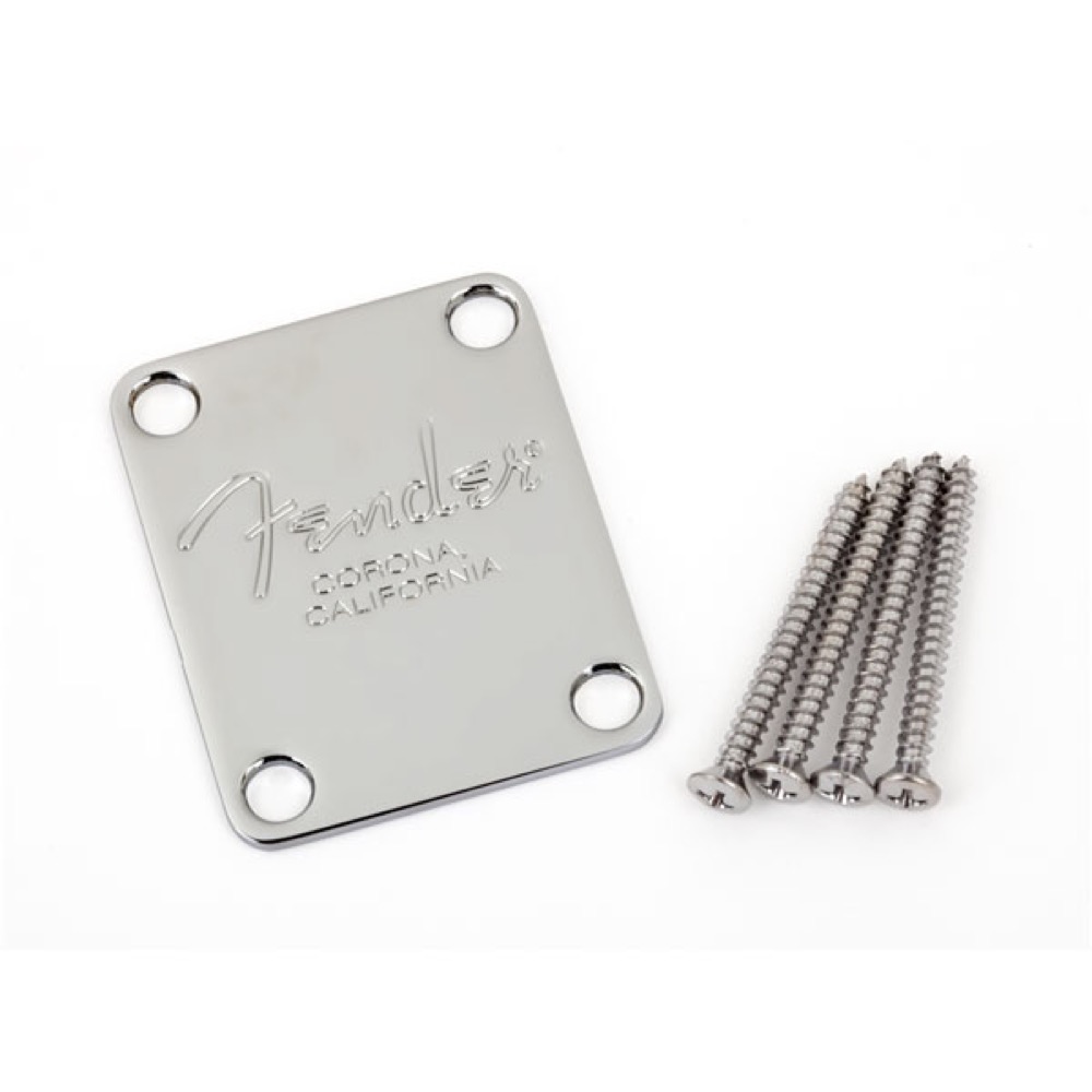 Fender 4-Bolt American Series Bass Neck Plate with Fender Corona Stamp ベース用 ネックプレート